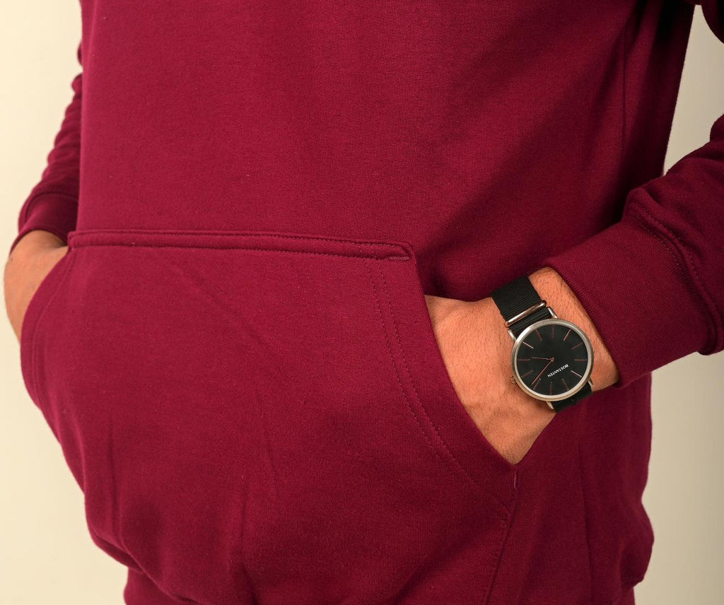 Graphic Maroon Hoodie – “Hides Behind The Mask”