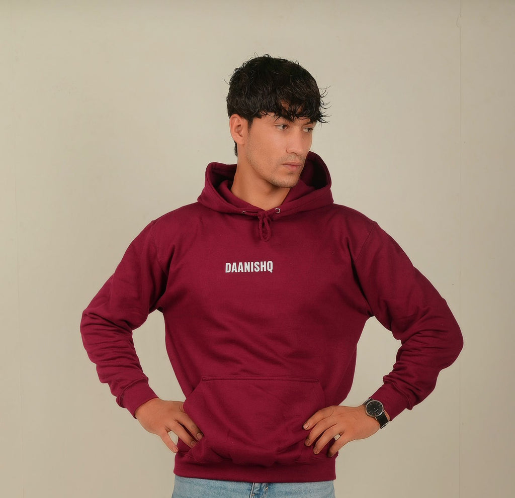 Graphic Maroon Hoodie – “Hides Behind The Mask”